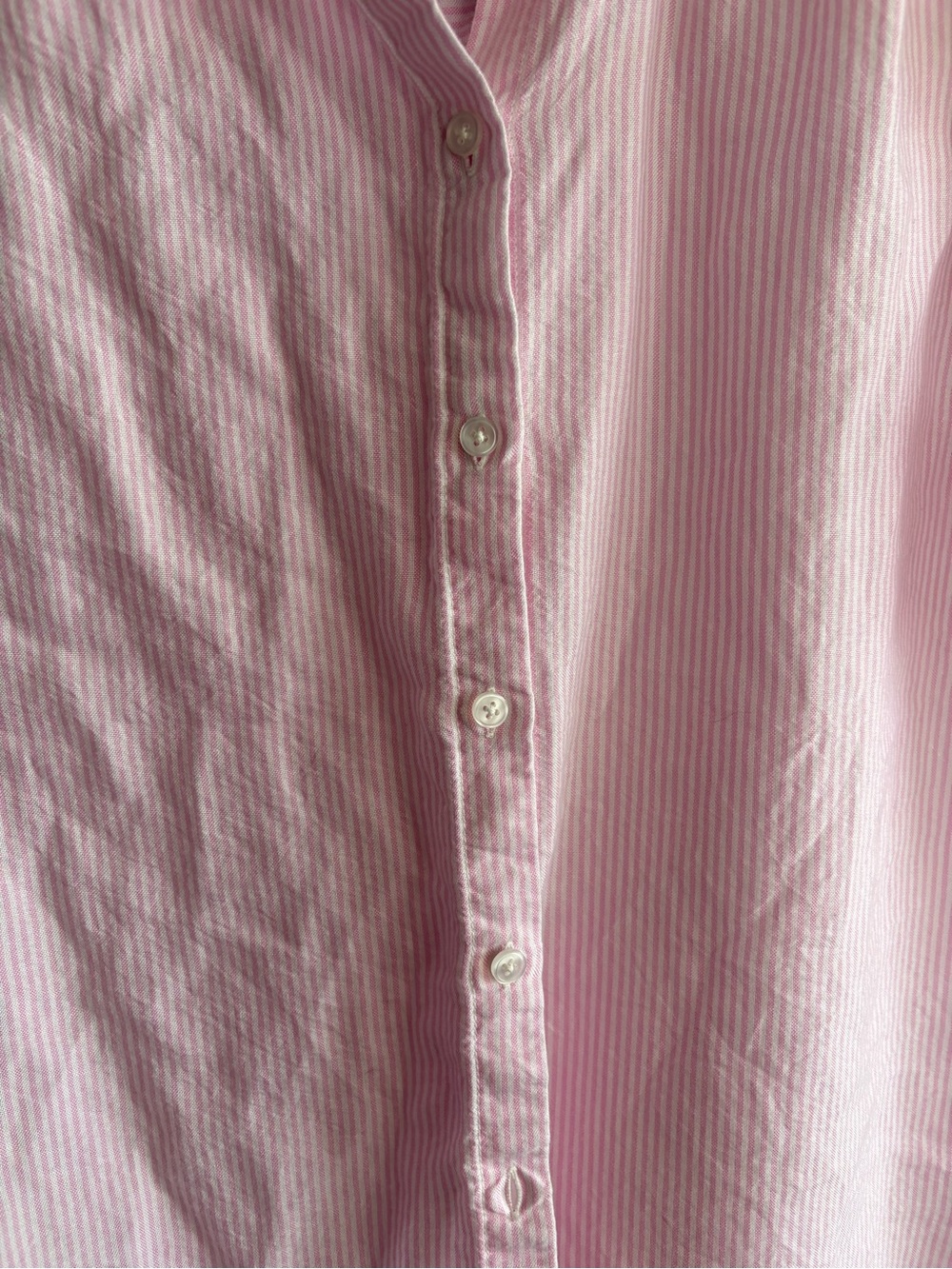 Lola Rive Pink Striped Ruffle-Sleeve Button Blouse - Picture 3 of 5